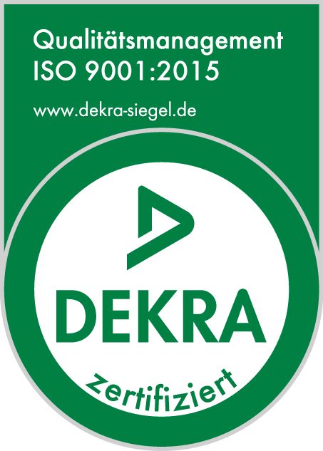 Dekra zertifiziert nach Qualit&auml;tsmanagement ISO 9011:2015
